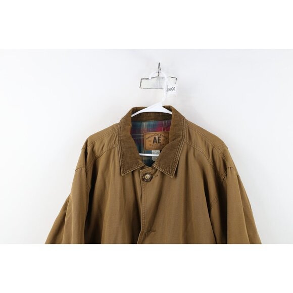 Vintage 90s American Eagle Outfitters Mens Large Flannel Lined Chore Barn Jacket - Picture 2 of 16
